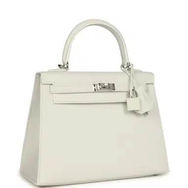 HERMÈS Hermes Kelly Sellier 25 New White Epsom Palladium Hardware | Thumbnail 2 HERMÈS Hermes Kelly Sellier 25 New White Epsom Palladium Hardware | Thumbnail 2