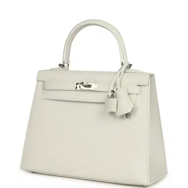 HERMÈS Hermes Kelly Sellier 25 New White Epsom Palladium Hardware | Thumbnail 5 HERMÈS Hermes Kelly Sellier 25 New White Epsom Palladium Hardware | Thumbnail 5