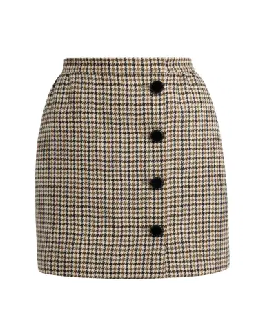 Valentino Garavani Rockstud Button-Front Houndstooth Mini Skirt | Thumbnail 1 Valentino Garavani Rockstud Button-Front Houndstooth Mini Skirt | Thumbnail 1