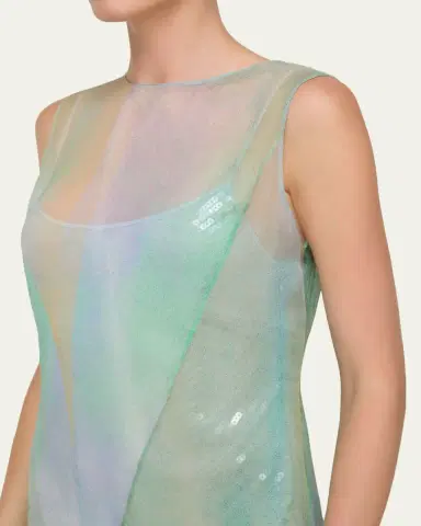 Lafayette 148 New York Ombre-Print Chiffon Gown with Sequin Slip | Thumbnail 4 Lafayette 148 New York Ombre-Print Chiffon Gown with Sequin Slip | Thumbnail 4