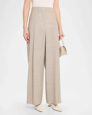 Lafayette 148 New York Astor Pleated Wide-Leg Melange Pants | Thumbnail 8 Lafayette 148 New York Astor Pleated Wide-Leg Melange Pants | Thumbnail 8