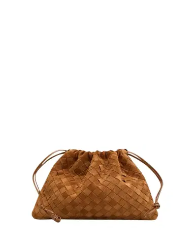 Bottega Veneta Suede Drawstring Pouch Clutch Bag | Thumbnail 1 Bottega Veneta Suede Drawstring Pouch Clutch Bag | Thumbnail 1