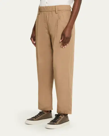 Brunello Cucinelli Tapered Lightweight Poplin Crop Pants | Thumbnail 4 Brunello Cucinelli Tapered Lightweight Poplin Crop Pants | Thumbnail 4