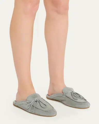 Miu Miu Sabot Suede Moccasin Mules | Thumbnail 2 Miu Miu Sabot Suede Moccasin Mules | Thumbnail 2