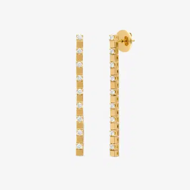 Crivelli Crivelli 18K Gold Diamond Dangle Drop Earrings E028 - White by The Solist | Thumbnail 2 Crivelli Crivelli 18K Gold Diamond Dangle Drop Earrings E028 - White by The Solist | Thumbnail 2