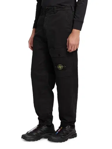 Stone Island Men's Logo Stretch-Cotton Trousers | Thumbnail 4 Stone Island Men's Logo Stretch-Cotton Trousers | Thumbnail 4