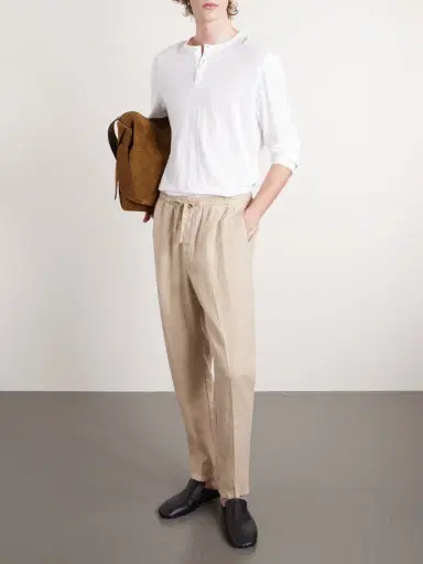 Altea Mattia Straight-Leg Linen Drawstring Trousers - Men | Thumbnail 2 Altea Mattia Straight-Leg Linen Drawstring Trousers - Men | Thumbnail 2