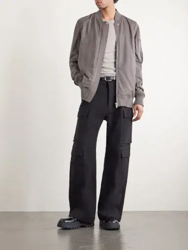 Rick Owens Leather Bomber Jacket - Men | Thumbnail 2 Rick Owens Leather Bomber Jacket - Men | Thumbnail 2