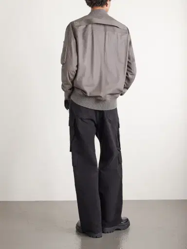 Rick Owens Leather Bomber Jacket - Men | Thumbnail 4 Rick Owens Leather Bomber Jacket - Men | Thumbnail 4