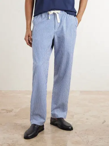 Orlebar Brown Alex Tapered Striped Cotton-Blend Seersucker Drawstring Trousers - Men | Thumbnail 3 Orlebar Brown Alex Tapered Striped Cotton-Blend Seersucker Drawstring Trousers - Men | Thumbnail 3