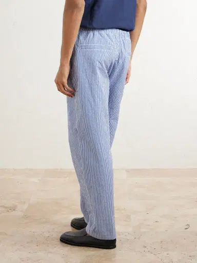 Orlebar Brown Alex Tapered Striped Cotton-Blend Seersucker Drawstring Trousers - Men | Thumbnail 4 Orlebar Brown Alex Tapered Striped Cotton-Blend Seersucker Drawstring Trousers - Men | Thumbnail 4