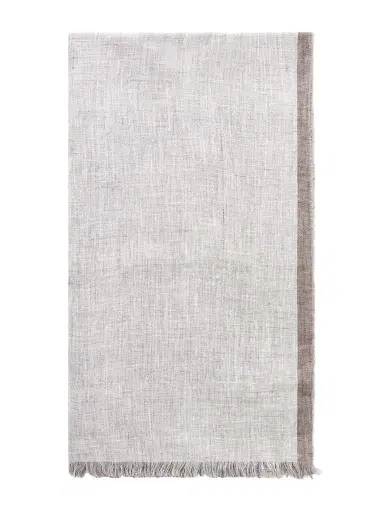 Brunello Cucinelli Fringed Linen Scarf - Men | Thumbnail 1 Brunello Cucinelli Fringed Linen Scarf - Men | Thumbnail 1