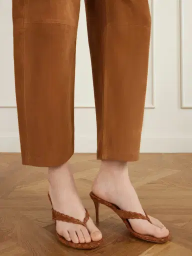 Gianvito Rossi 70 Whipstitched Leather-trimmed Suede Sandals | Thumbnail 2 Gianvito Rossi 70 Whipstitched Leather-trimmed Suede Sandals | Thumbnail 2