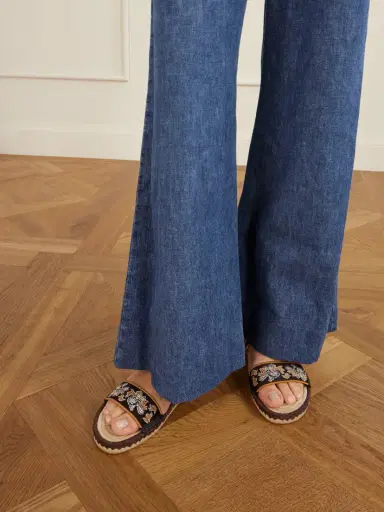 Valentino Garavani Leather-trimmed Embroidered Canvas Espadrille Sandals | Thumbnail 2 Valentino Garavani Leather-trimmed Embroidered Canvas Espadrille Sandals | Thumbnail 2