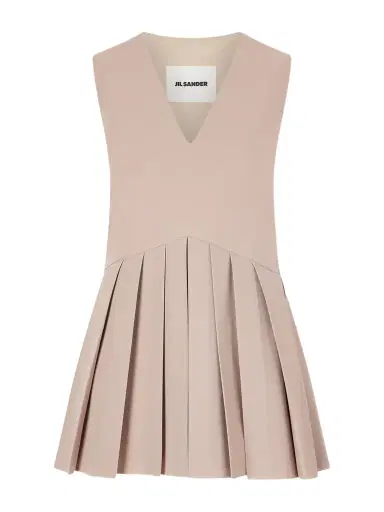 Jil Sander Pleated Wool-twill Top | Thumbnail 1 Jil Sander Pleated Wool-twill Top | Thumbnail 1