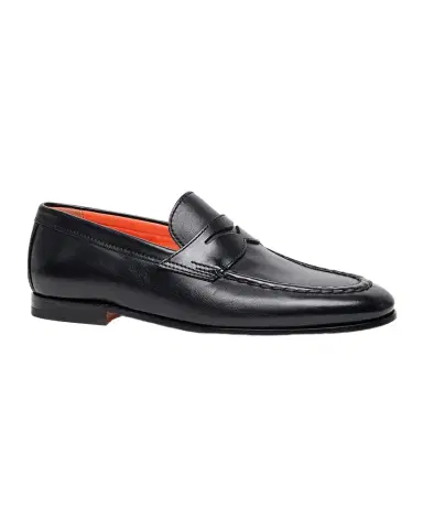 Santoni Men's Door Leather Penny Loafers | Thumbnail 1 Santoni Men's Door Leather Penny Loafers | Thumbnail 1