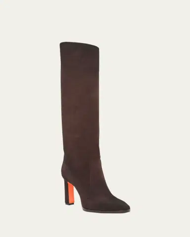 Santoni Andy Suede Stiletto Knee Boots | Thumbnail 4 Santoni Andy Suede Stiletto Knee Boots | Thumbnail 4