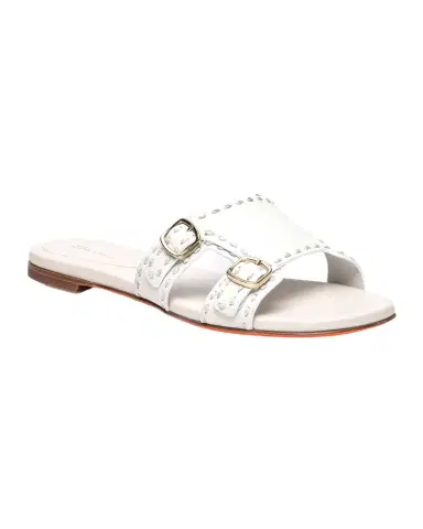 Santoni Didi Double-Monk Flat Slide Sandals | Thumbnail 1 Santoni Didi Double-Monk Flat Slide Sandals | Thumbnail 1