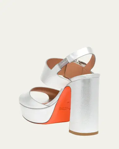 Santoni Bruxel Metallic Buckle Platform Sandals | Thumbnail 6 Santoni Bruxel Metallic Buckle Platform Sandals | Thumbnail 6