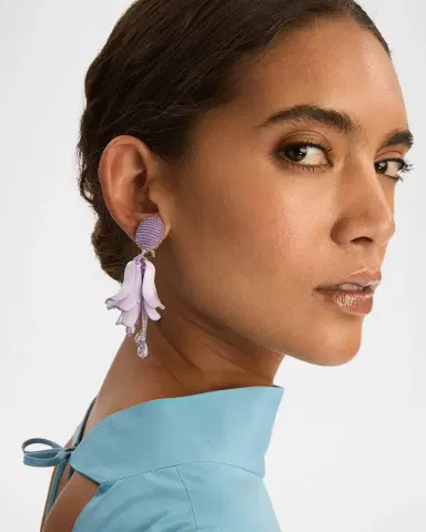 Oscar de la Renta Petal Dangle Earrings | Thumbnail 4 Oscar de la Renta Petal Dangle Earrings | Thumbnail 4
