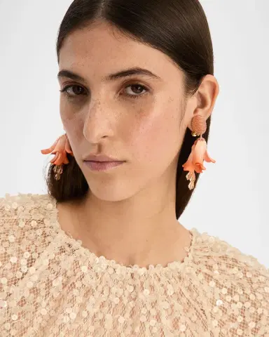 Oscar de la Renta Petal Dangle Earrings | Thumbnail 5 Oscar de la Renta Petal Dangle Earrings | Thumbnail 5