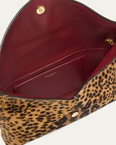Saint Laurent YSL Envelope Flap Shoulder Bag in Leopard-Print Calf Hair | Thumbnail 4 Saint Laurent YSL Envelope Flap Shoulder Bag in Leopard-Print Calf Hair | Thumbnail 4