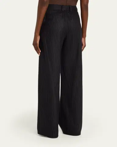 anOnlyChild Via Pinstriped Wide-Leg Side-Stripe Pants | Thumbnail 3 anOnlyChild Via Pinstriped Wide-Leg Side-Stripe Pants | Thumbnail 3