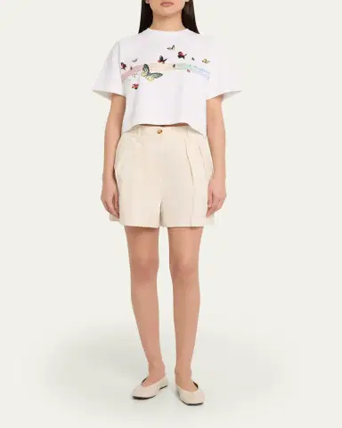 CASABLANCA Butterfly Boxy Crop T-Shirt | Thumbnail 2 CASABLANCA Butterfly Boxy Crop T-Shirt | Thumbnail 2