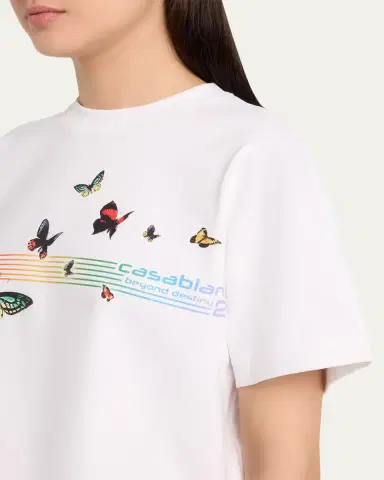 CASABLANCA Butterfly Boxy Crop T-Shirt | Thumbnail 5 CASABLANCA Butterfly Boxy Crop T-Shirt | Thumbnail 5