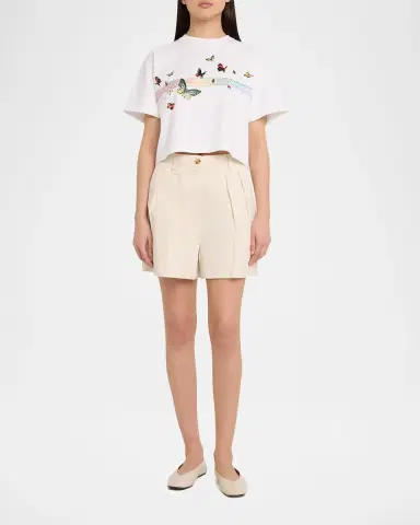 CASABLANCA Butterfly Boxy Crop T-Shirt | Thumbnail 6 CASABLANCA Butterfly Boxy Crop T-Shirt | Thumbnail 6