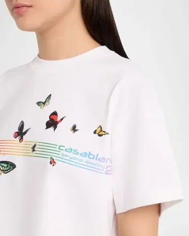 CASABLANCA Butterfly Boxy Crop T-Shirt | Thumbnail 9 CASABLANCA Butterfly Boxy Crop T-Shirt | Thumbnail 9