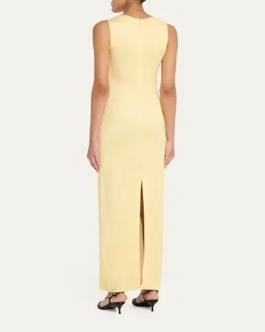 Oscar de la Renta Sleeveless Porcelain Flowers Jersey Maxi Dress | Thumbnail 3 Oscar de la Renta Sleeveless Porcelain Flowers Jersey Maxi Dress | Thumbnail 3