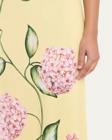 Oscar de la Renta Sleeveless Porcelain Flowers Jersey Maxi Dress | Thumbnail 5 Oscar de la Renta Sleeveless Porcelain Flowers Jersey Maxi Dress | Thumbnail 5