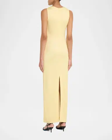 Oscar de la Renta Sleeveless Porcelain Flowers Jersey Maxi Dress | Thumbnail 8 Oscar de la Renta Sleeveless Porcelain Flowers Jersey Maxi Dress | Thumbnail 8