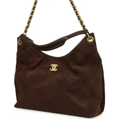 Chanel Chanel Maxi Hobo Bag Dark Brown Suede Antique Gold Hardware | Thumbnail 4 Chanel Chanel Maxi Hobo Bag Dark Brown Suede Antique Gold Hardware | Thumbnail 4