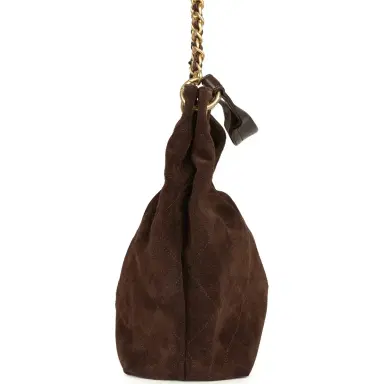 Chanel Chanel Maxi Hobo Bag Dark Brown Suede Antique Gold Hardware | Thumbnail 5 Chanel Chanel Maxi Hobo Bag Dark Brown Suede Antique Gold Hardware | Thumbnail 5
