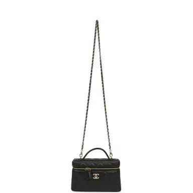 Chanel Chanel Top Handle Long Vanity Case with Chain Black Shiny Caviar Gold Hardware | Thumbnail 7 Chanel Chanel Top Handle Long Vanity Case with Chain Black Shiny Caviar Gold Hardware | Thumbnail 7