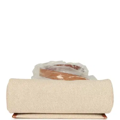 HERMÈS Hermes Herbag Zip 20 Mini Ecru and Beige Toile H Canvas and Fauve Vache Hunter Gold Hardware | Thumbnail 10 HERMÈS Hermes Herbag Zip 20 Mini Ecru and Beige Toile H Canvas and Fauve Vache Hunter Gold Hardware | Thumbnail 10