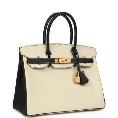 HERMÈS Hermes Special Order (HSS) Birkin 30 Craie and Black Epsom Brushed Gold Hardware | Thumbnail 2 HERMÈS Hermes Special Order (HSS) Birkin 30 Craie and Black Epsom Brushed Gold Hardware | Thumbnail 2