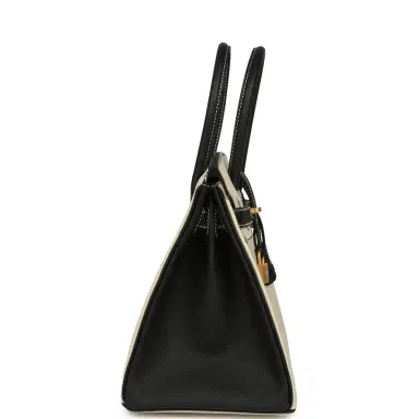 HERMÈS Hermes Special Order (HSS) Birkin 30 Craie and Black Epsom Brushed Gold Hardware | Thumbnail 3 HERMÈS Hermes Special Order (HSS) Birkin 30 Craie and Black Epsom Brushed Gold Hardware | Thumbnail 3