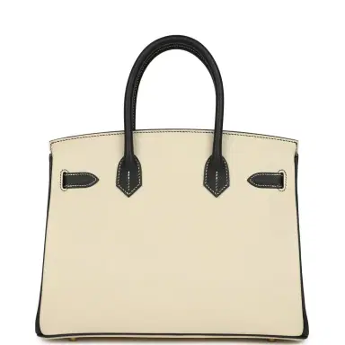 HERMÈS Hermes Special Order (HSS) Birkin 30 Craie and Black Epsom Brushed Gold Hardware | Thumbnail 4 HERMÈS Hermes Special Order (HSS) Birkin 30 Craie and Black Epsom Brushed Gold Hardware | Thumbnail 4