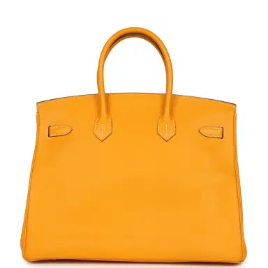 HERMÈS Pre-owned Hermes Birkin 35 Jaune D'or Candy Epsom Palladium Hardware | Thumbnail 4 HERMÈS Pre-owned Hermes Birkin 35 Jaune D'or Candy Epsom Palladium Hardware | Thumbnail 4