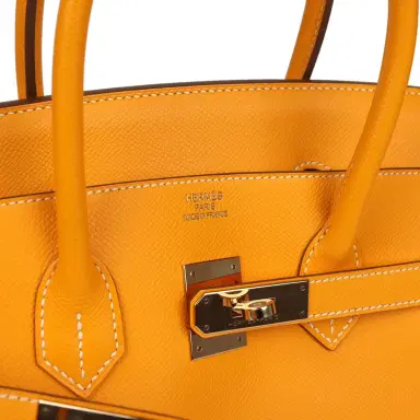 HERMÈS Pre-owned Hermes Birkin 35 Jaune D'or Candy Epsom Palladium Hardware | Thumbnail 7 HERMÈS Pre-owned Hermes Birkin 35 Jaune D'or Candy Epsom Palladium Hardware | Thumbnail 7