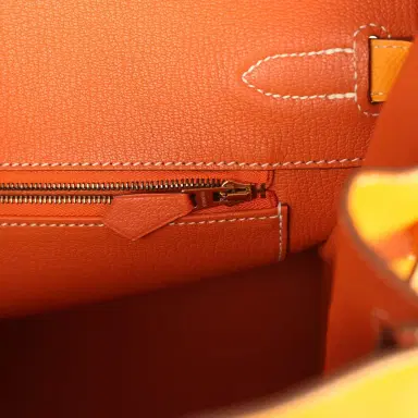 HERMÈS Pre-owned Hermes Birkin 35 Jaune D'or Candy Epsom Palladium Hardware | Thumbnail 9 HERMÈS Pre-owned Hermes Birkin 35 Jaune D'or Candy Epsom Palladium Hardware | Thumbnail 9