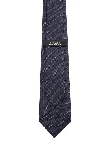 Zegna Men's Silk Tie - Navy Blue | Thumbnail 2 Zegna Men's Silk Tie - Navy Blue | Thumbnail 2