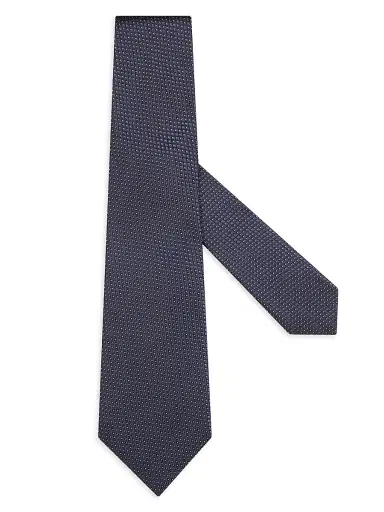 Zegna Men's Silk Tie - Navy Blue | Thumbnail 1 Zegna Men's Silk Tie - Navy Blue | Thumbnail 1