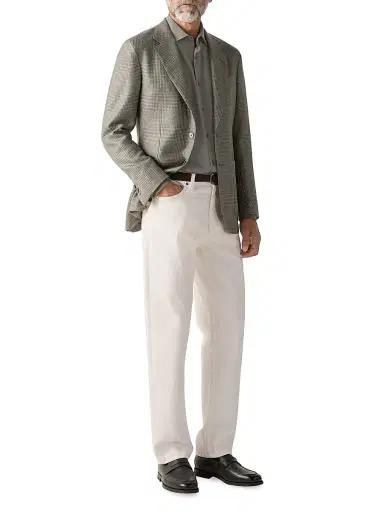 ZEGNA Men's Silk Button-Front Shirt - Dark Taupe | Thumbnail 5 ZEGNA Men's Silk Button-Front Shirt - Dark Taupe | Thumbnail 5