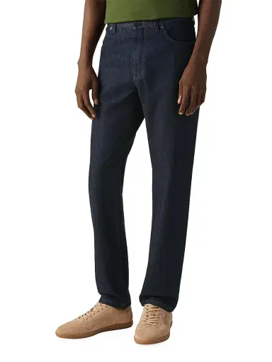 ZEGNA Men's Rinse-Washed Cotton and Silk Roccia Jeans - Dark Blue | Thumbnail 3 ZEGNA Men's Rinse-Washed Cotton and Silk Roccia Jeans - Dark Blue | Thumbnail 3