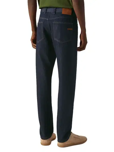 ZEGNA Men's Rinse-Washed Cotton and Silk Roccia Jeans - Dark Blue | Thumbnail 4 ZEGNA Men's Rinse-Washed Cotton and Silk Roccia Jeans - Dark Blue | Thumbnail 4