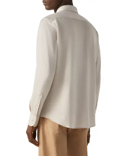 Zegna Men's Silk, Linen and Cotton Shirt | Thumbnail 3 Zegna Men's Silk, Linen and Cotton Shirt | Thumbnail 3